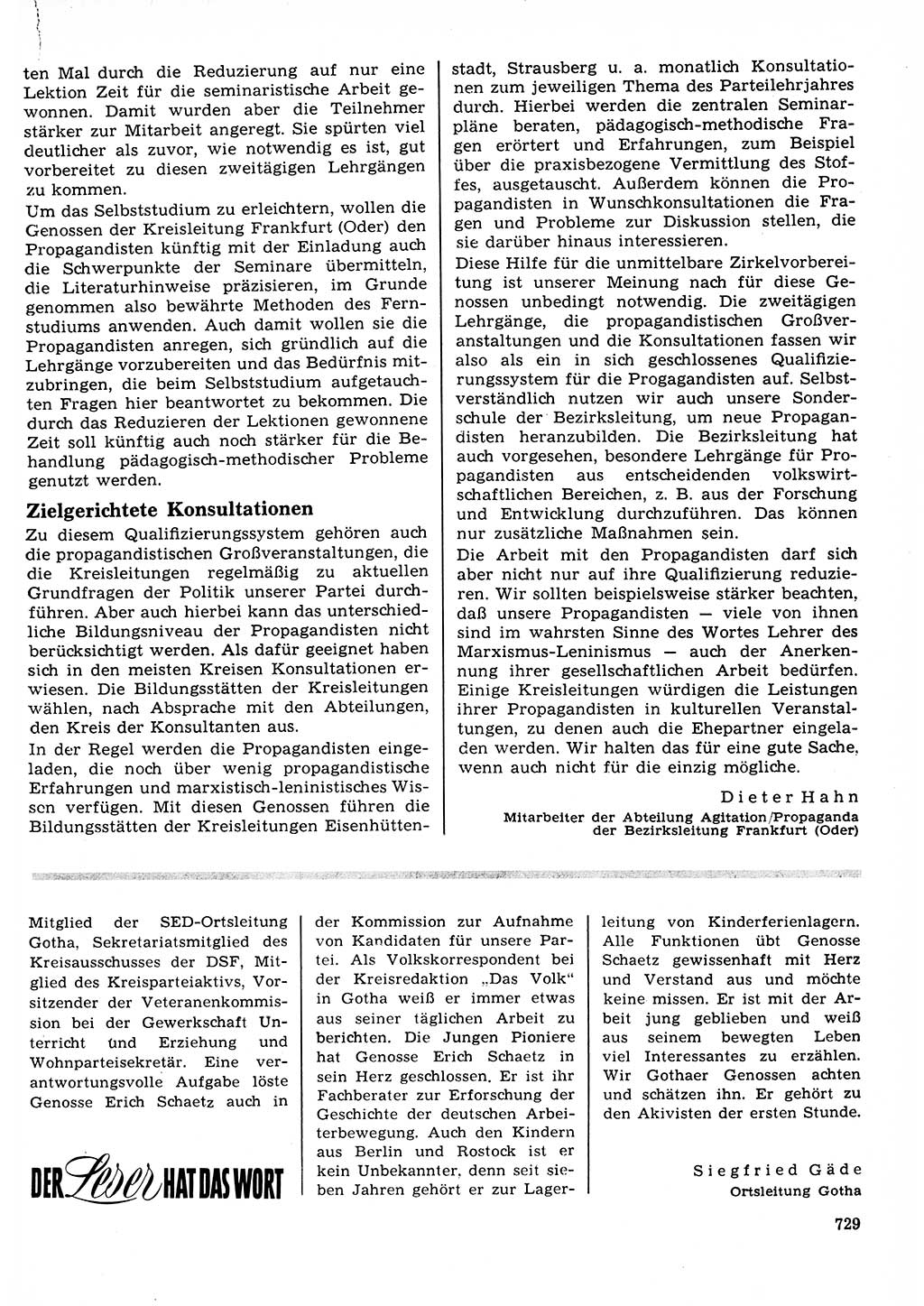 Neuer Weg (NW), Organ des Zentralkomitees (ZK) der SED (Sozialistische Einheitspartei Deutschlands) für Fragen des Parteilebens, 23. Jahrgang [Deutsche Demokratische Republik (DDR)] 1968, Seite 729 (NW ZK SED DDR 1968, S. 729)