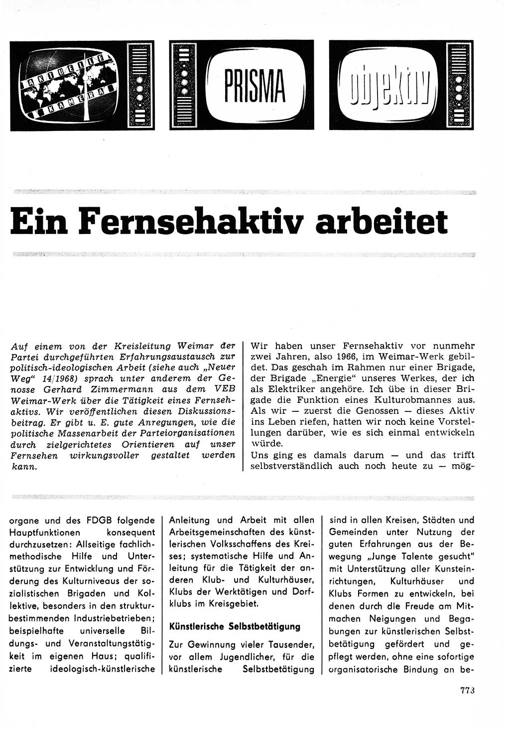 Neuer Weg (NW), Organ des Zentralkomitees (ZK) der SED (Sozialistische Einheitspartei Deutschlands) für Fragen des Parteilebens, 23. Jahrgang [Deutsche Demokratische Republik (DDR)] 1968, Seite 757 (NW ZK SED DDR 1968, S. 757)