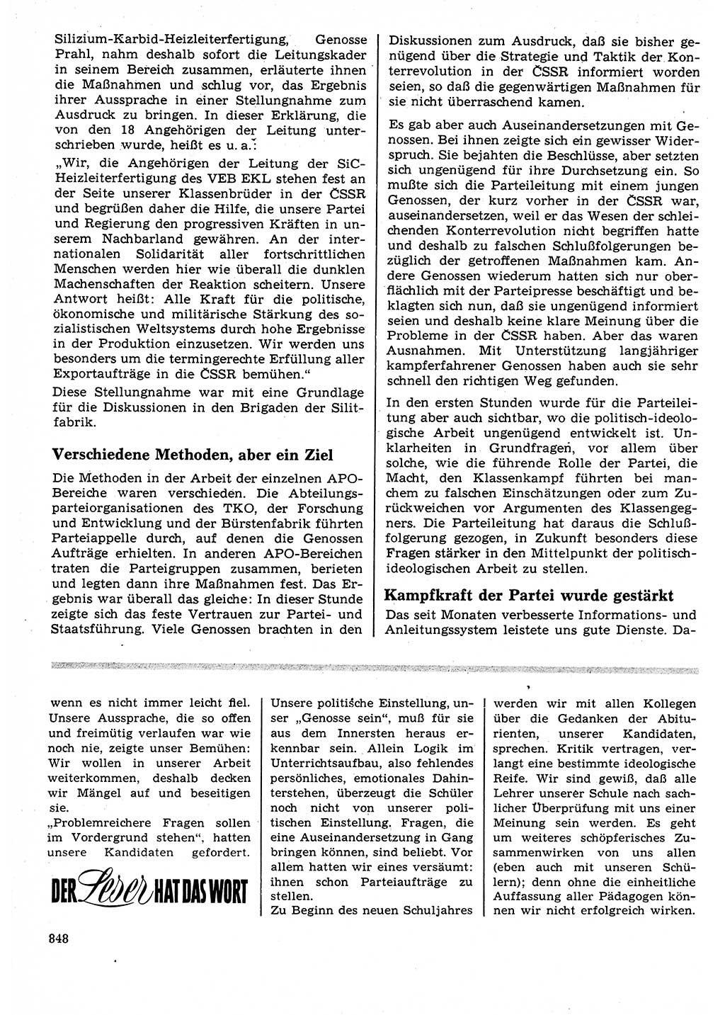 Neuer Weg (NW), Organ des Zentralkomitees (ZK) der SED (Sozialistische Einheitspartei Deutschlands) für Fragen des Parteilebens, 23. Jahrgang [Deutsche Demokratische Republik (DDR)] 1968, Seite 832 (NW ZK SED DDR 1968, S. 832)