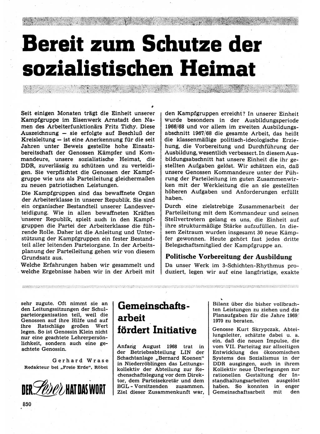Neuer Weg (NW), Organ des Zentralkomitees (ZK) der SED (Sozialistische Einheitspartei Deutschlands) für Fragen des Parteilebens, 23. Jahrgang [Deutsche Demokratische Republik (DDR)] 1968, Seite 834 (NW ZK SED DDR 1968, S. 834)