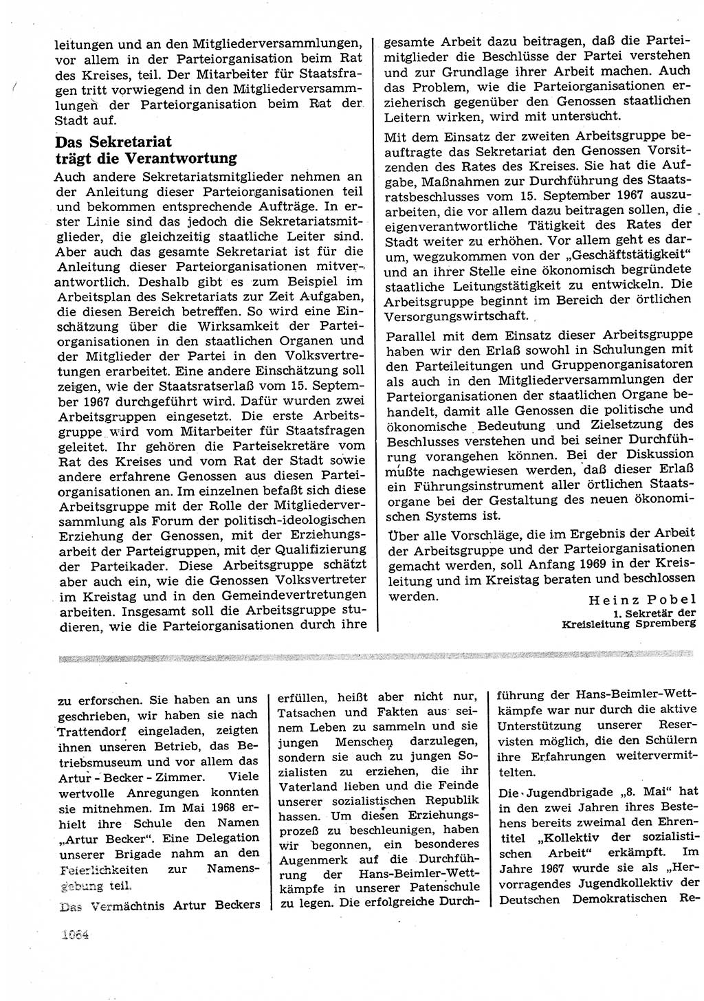 Neuer Weg (NW), Organ des Zentralkomitees (ZK) der SED (Sozialistische Einheitspartei Deutschlands) für Fragen des Parteilebens, 23. Jahrgang [Deutsche Demokratische Republik (DDR)] 1968, Seite 1048 (NW ZK SED DDR 1968, S. 1048)