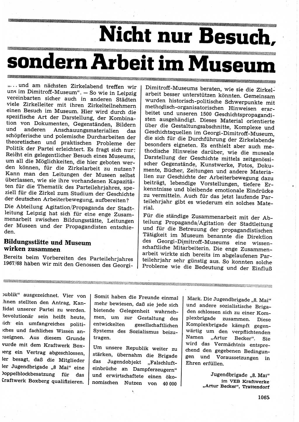 Neuer Weg (NW), Organ des Zentralkomitees (ZK) der SED (Sozialistische Einheitspartei Deutschlands) für Fragen des Parteilebens, 23. Jahrgang [Deutsche Demokratische Republik (DDR)] 1968, Seite 1049 (NW ZK SED DDR 1968, S. 1049)