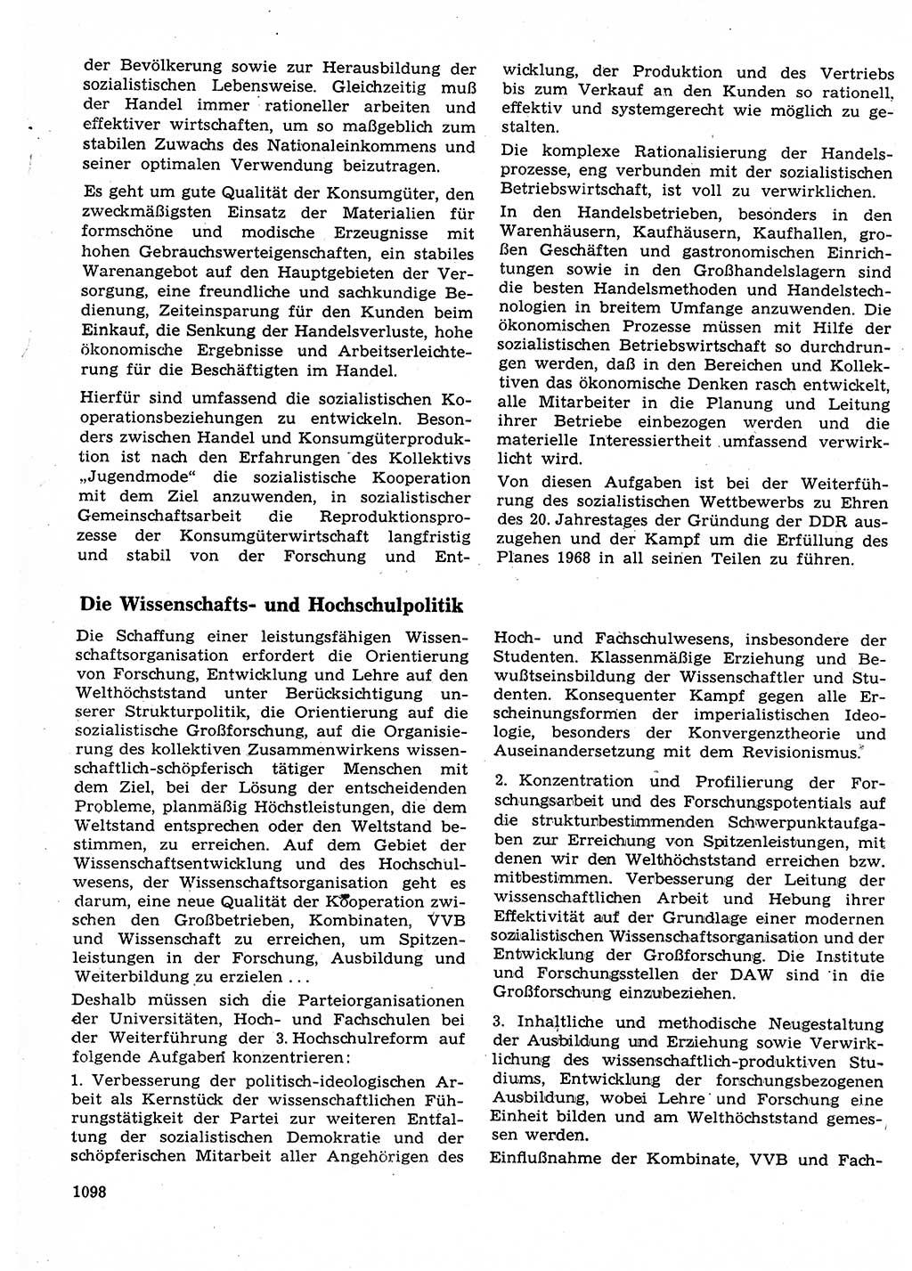 Neuer Weg (NW), Organ des Zentralkomitees (ZK) der SED (Sozialistische Einheitspartei Deutschlands) für Fragen des Parteilebens, 23. Jahrgang [Deutsche Demokratische Republik (DDR)] 1968, Seite 1082 (NW ZK SED DDR 1968, S. 1082)