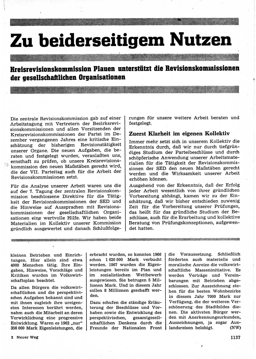 Neuer Weg (NW), Organ des Zentralkomitees (ZK) der SED (Sozialistische Einheitspartei Deutschlands) für Fragen des Parteilebens, 23. Jahrgang [Deutsche Demokratische Republik (DDR)] 1968, Seite 1121 (NW ZK SED DDR 1968, S. 1121)