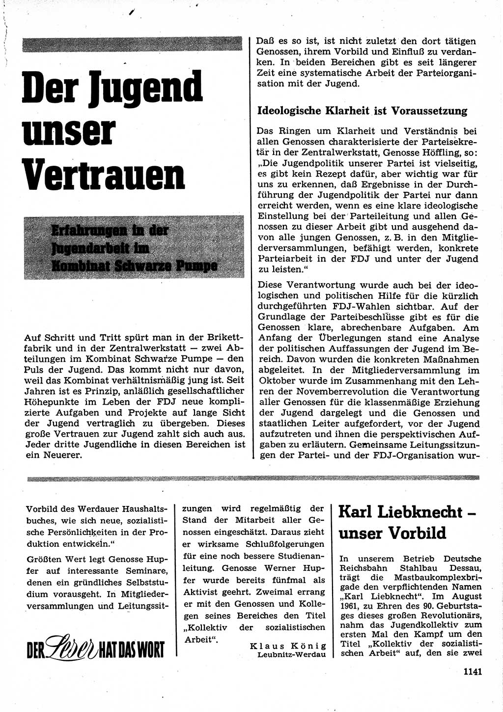 Neuer Weg (NW), Organ des Zentralkomitees (ZK) der SED (Sozialistische Einheitspartei Deutschlands) für Fragen des Parteilebens, 23. Jahrgang [Deutsche Demokratische Republik (DDR)] 1968, Seite 1125 (NW ZK SED DDR 1968, S. 1125)