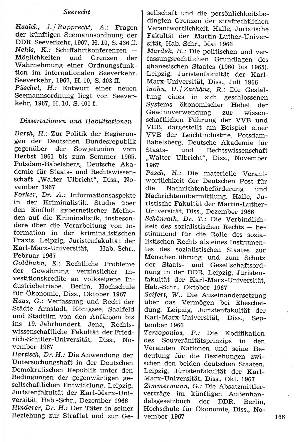Staat und Recht (StuR), 17. Jahrgang [Deutsche Demokratische Republik (DDR)] 1968, Seite 166 (StuR DDR 1968, S. 166)