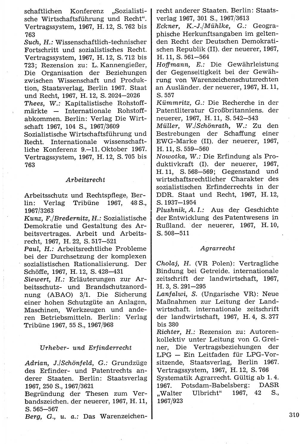 Staat und Recht (StuR), 17. Jahrgang [Deutsche Demokratische Republik (DDR)] 1968, Seite 310 (StuR DDR 1968, S. 310)