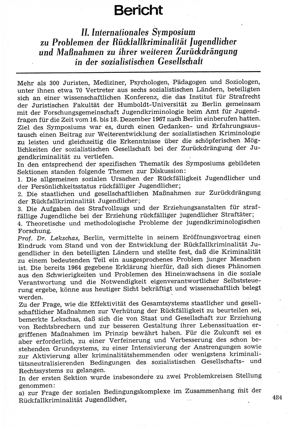 Staat und Recht (StuR), 17. Jahrgang [Deutsche Demokratische Republik (DDR)] 1968, Seite 484 (StuR DDR 1968, S. 484)