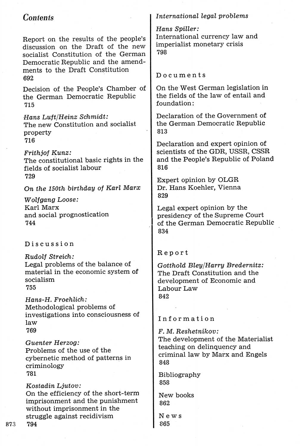 Staat und Recht (StuR), 17. Jahrgang [Deutsche Demokratische Republik (DDR)] 1968, Seite 873 (StuR DDR 1968, S. 873)