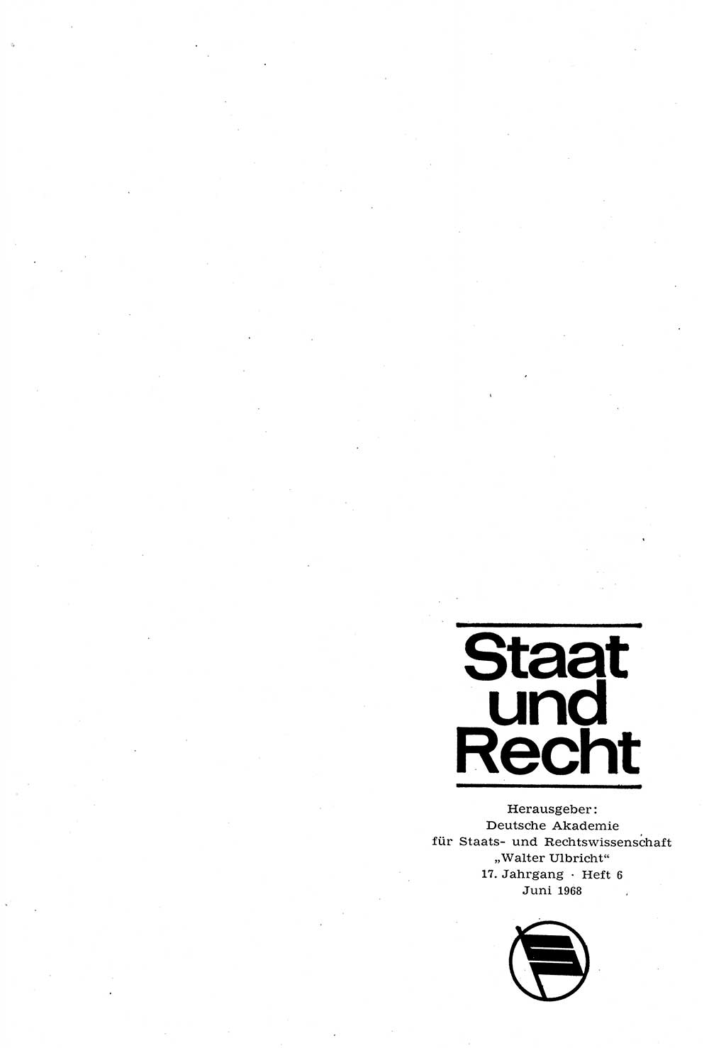 Staat und Recht (StuR), 17. Jahrgang [Deutsche Demokratische Republik (DDR)] 1968, Seite 881 (StuR DDR 1968, S. 881)