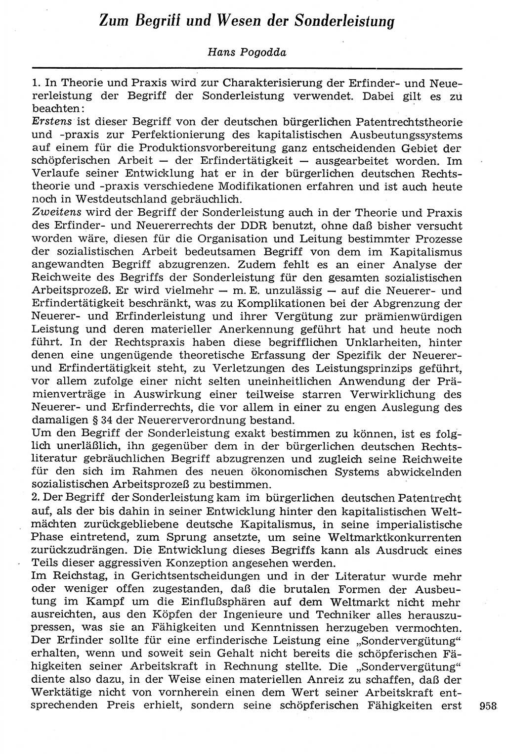 Staat und Recht (StuR), 17. Jahrgang [Deutsche Demokratische Republik (DDR)] 1968, Seite 958 (StuR DDR 1968, S. 958)