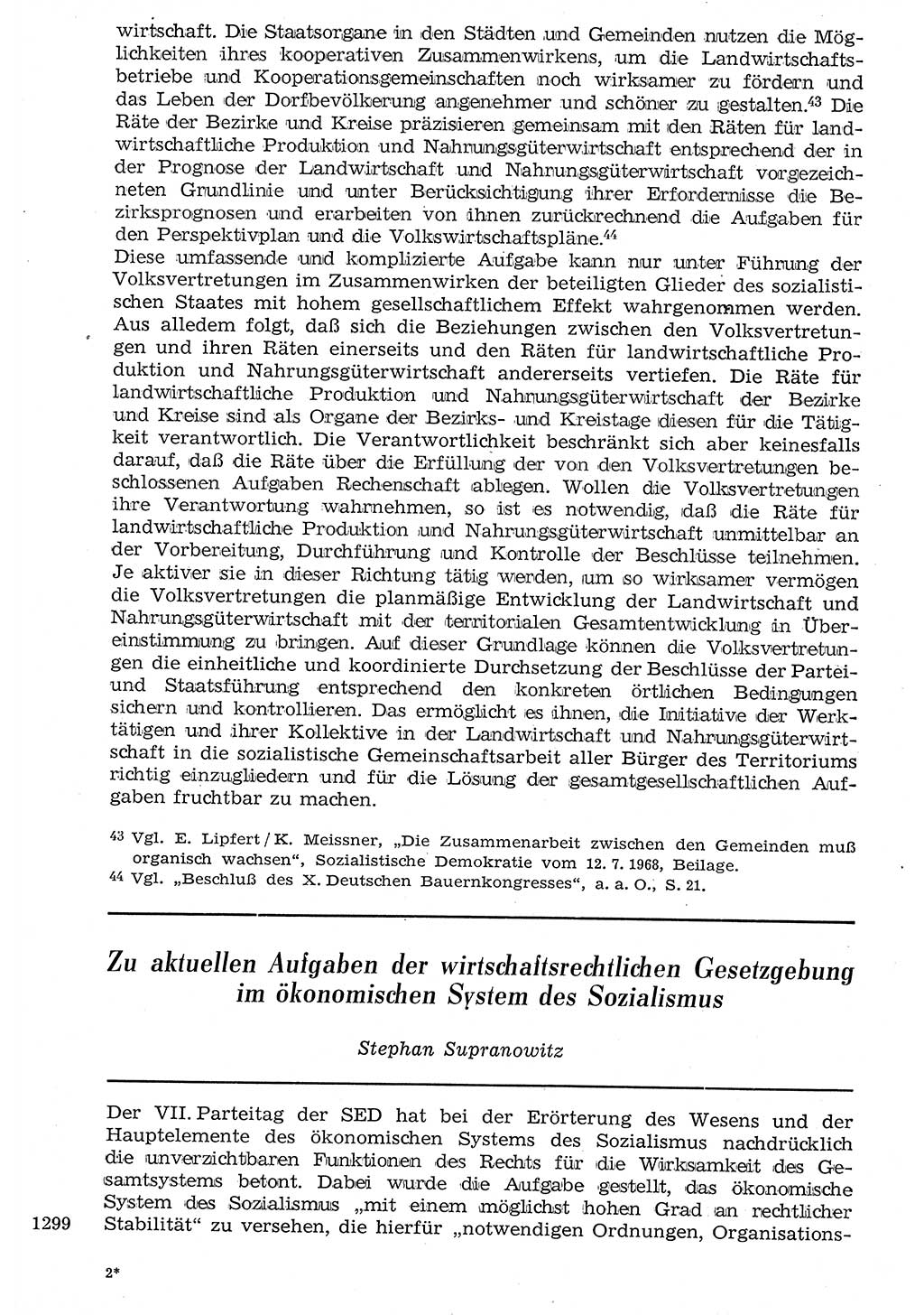 Staat und Recht (StuR), 17. Jahrgang [Deutsche Demokratische Republik (DDR)] 1968, Seite 1299 (StuR DDR 1968, S. 1299)