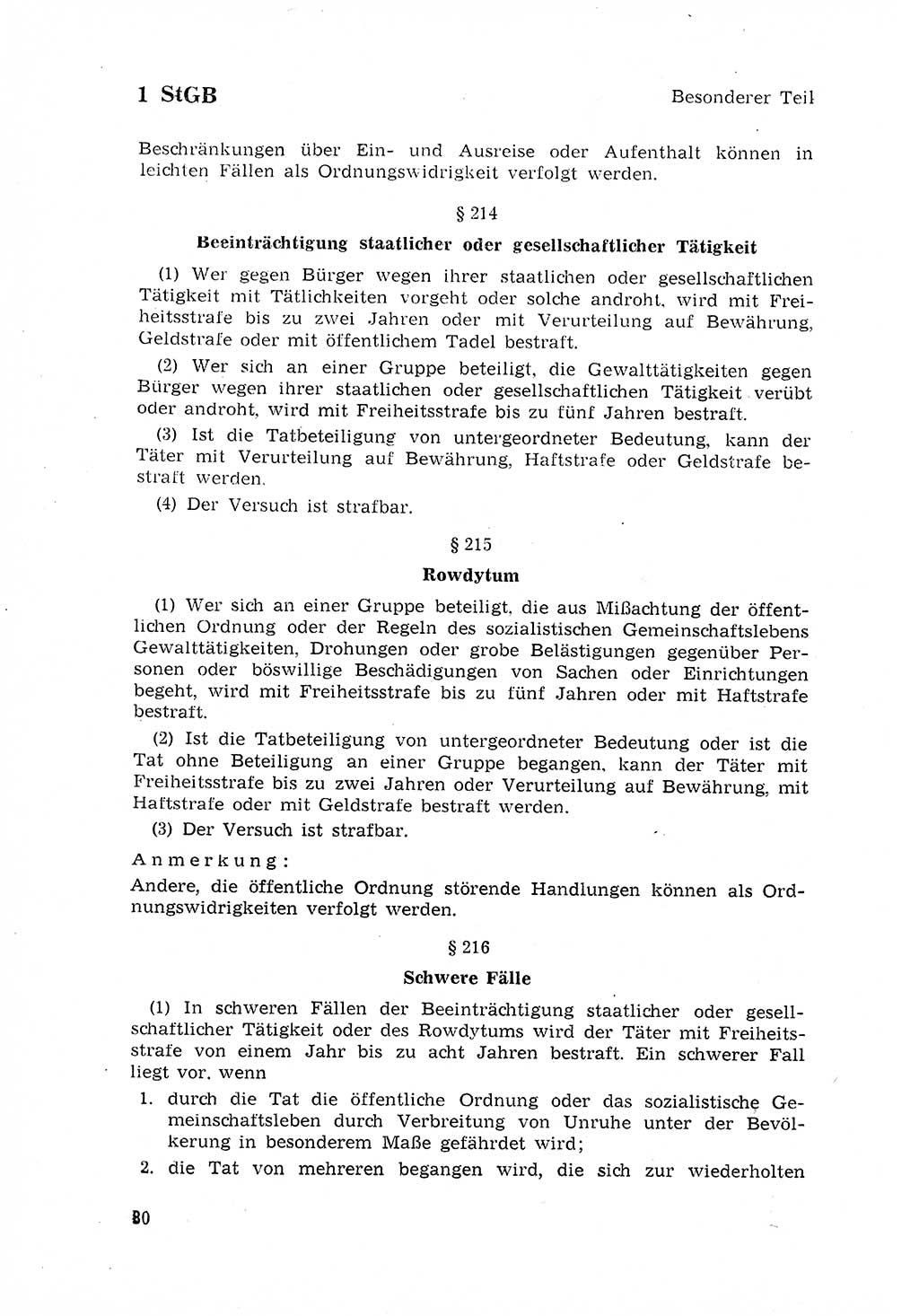Strafgesetzbuch (StGB) der Deutschen Demokratischen Republik (DDR) 1968, Seite 80 (StGB DDR 1968, S. 80)
