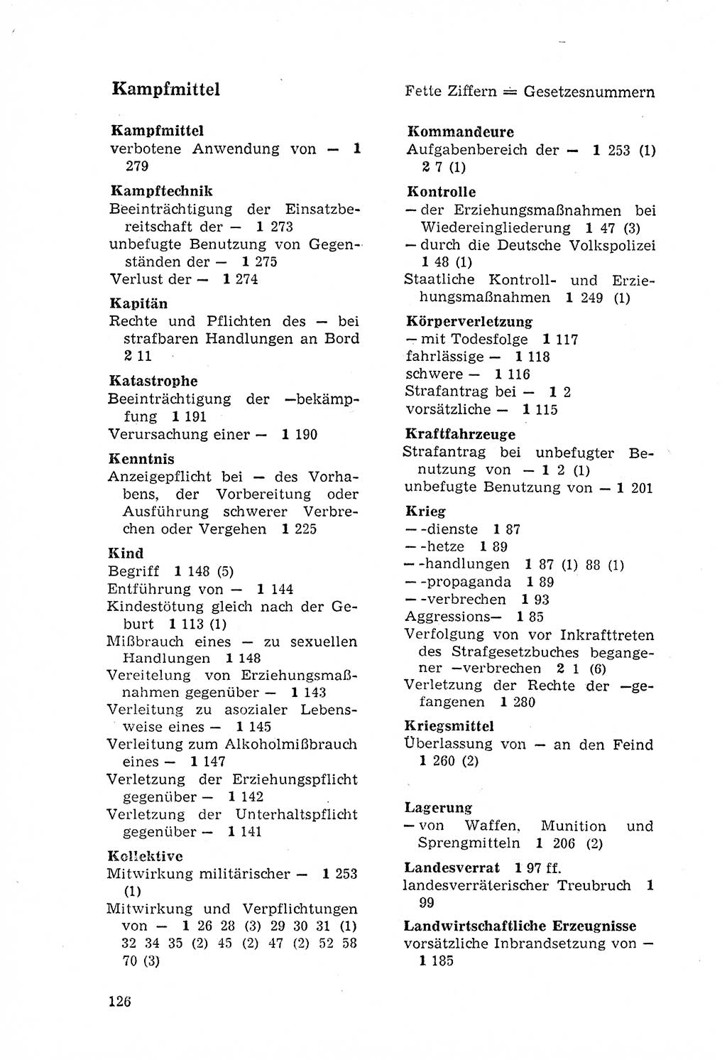 Strafgesetzbuch (StGB) der Deutschen Demokratischen Republik (DDR) 1968, Seite 126 (StGB DDR 1968, S. 126)