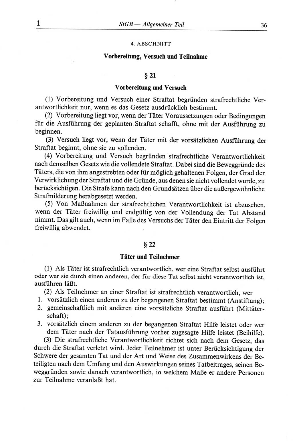 Strafgesetzbuch (StGB) der Deutschen Demokratischen Republik (DDR) und angrenzende Gesetze und Bestimmungen 1968, Seite 36 (StGB Ges. Best. DDR 1968, S. 36)
