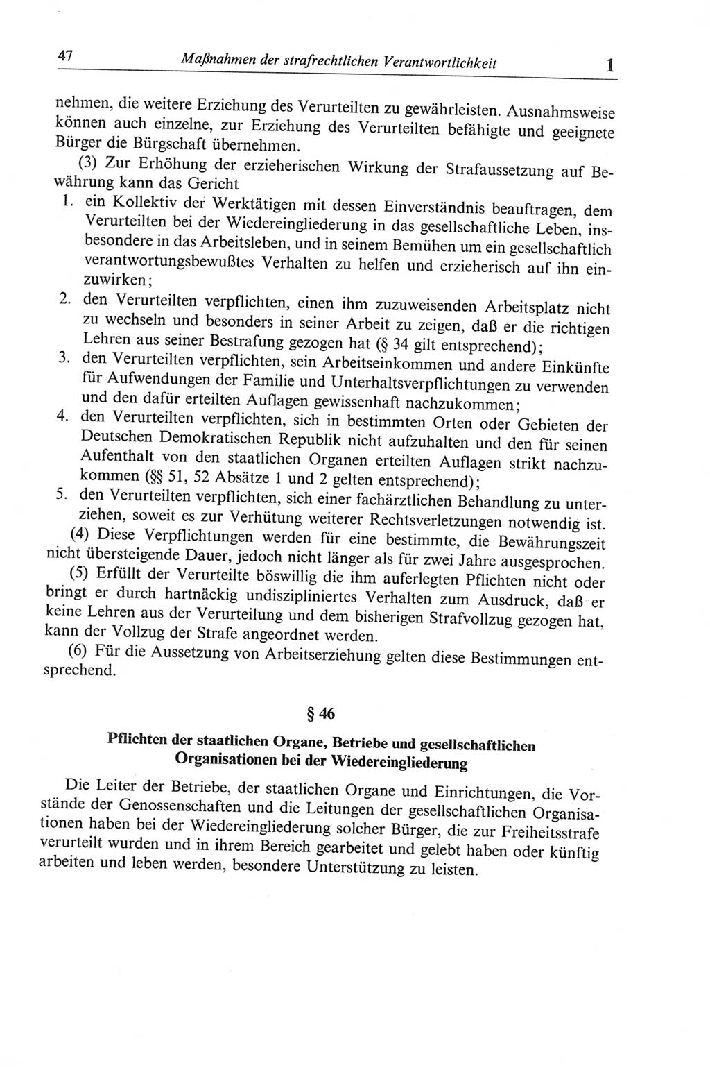 Strafgesetzbuch (StGB) der Deutschen Demokratischen Republik (DDR) und angrenzende Gesetze und Bestimmungen 1968, Seite 47 (StGB Ges. Best. DDR 1968, S. 47)