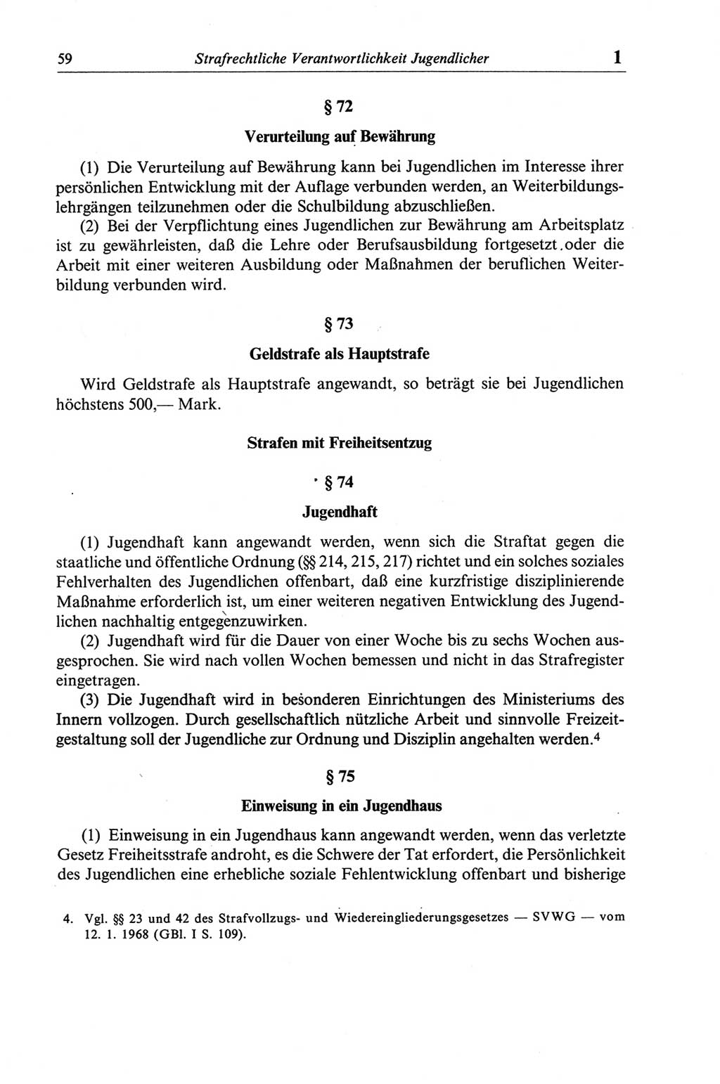 Strafgesetzbuch (StGB) der Deutschen Demokratischen Republik (DDR) und angrenzende Gesetze und Bestimmungen 1968, Seite 59 (StGB Ges. Best. DDR 1968, S. 59)