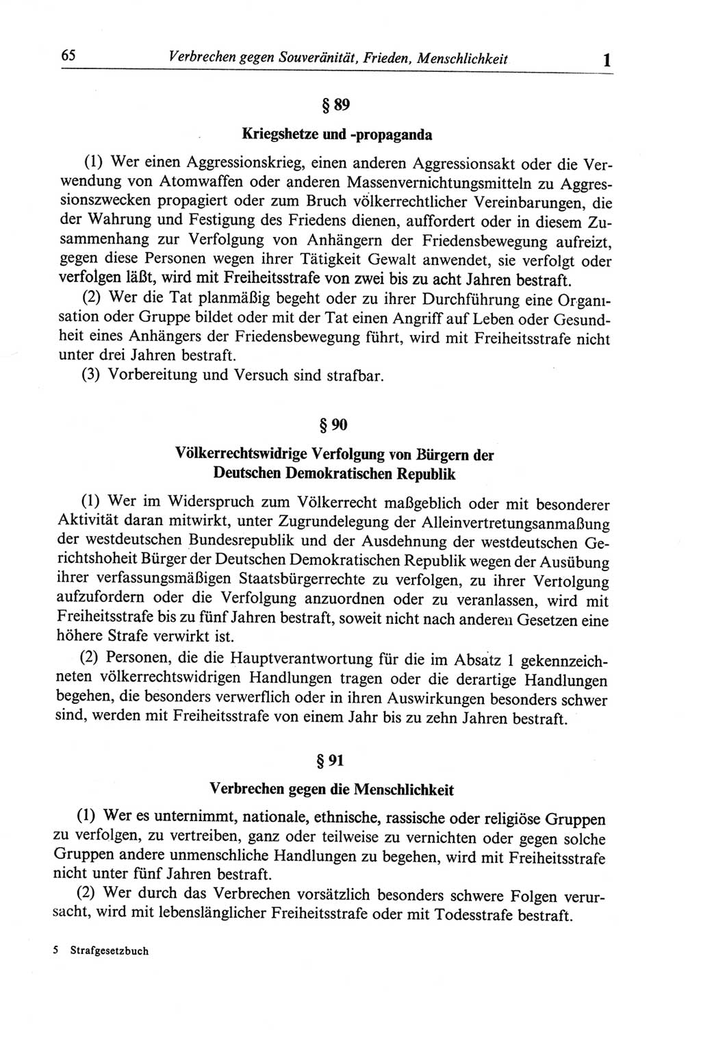 Strafgesetzbuch (StGB) der Deutschen Demokratischen Republik (DDR) und angrenzende Gesetze und Bestimmungen 1968, Seite 65 (StGB Ges. Best. DDR 1968, S. 65)