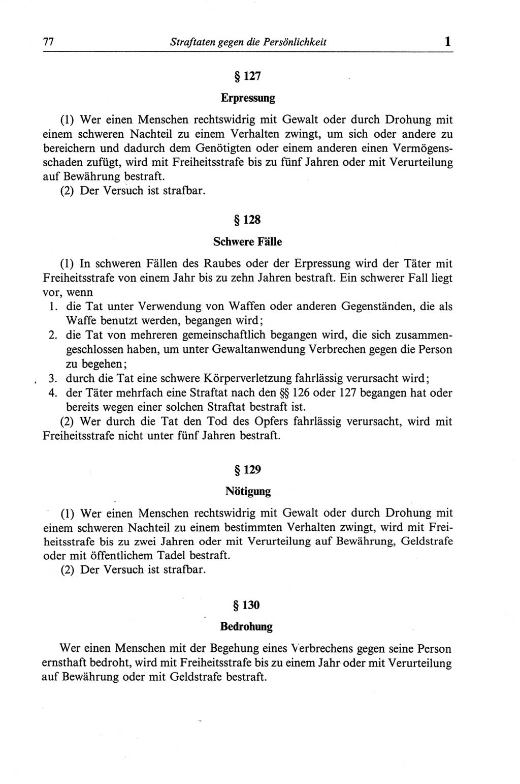 Strafgesetzbuch (StGB) der Deutschen Demokratischen Republik (DDR) und angrenzende Gesetze und Bestimmungen 1968, Seite 77 (StGB Ges. Best. DDR 1968, S. 77)