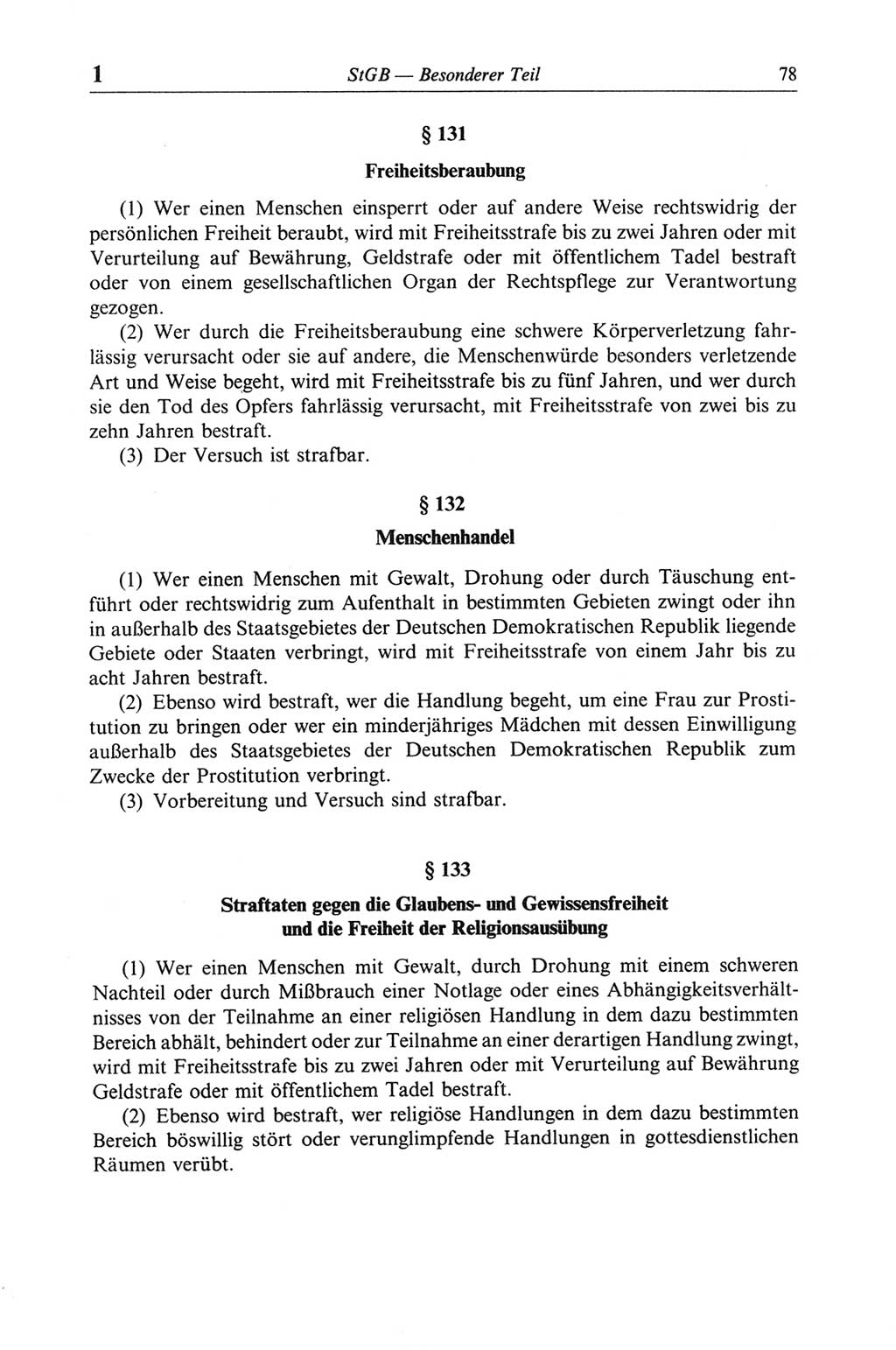 Strafgesetzbuch (StGB) der Deutschen Demokratischen Republik (DDR) und angrenzende Gesetze und Bestimmungen 1968, Seite 78 (StGB Ges. Best. DDR 1968, S. 78)