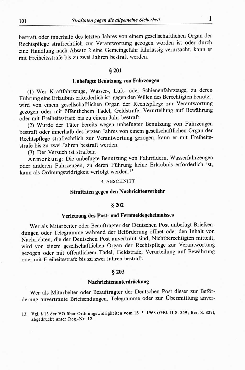 Strafgesetzbuch (StGB) der Deutschen Demokratischen Republik (DDR) und angrenzende Gesetze und Bestimmungen 1968, Seite 101 (StGB Ges. Best. DDR 1968, S. 101)