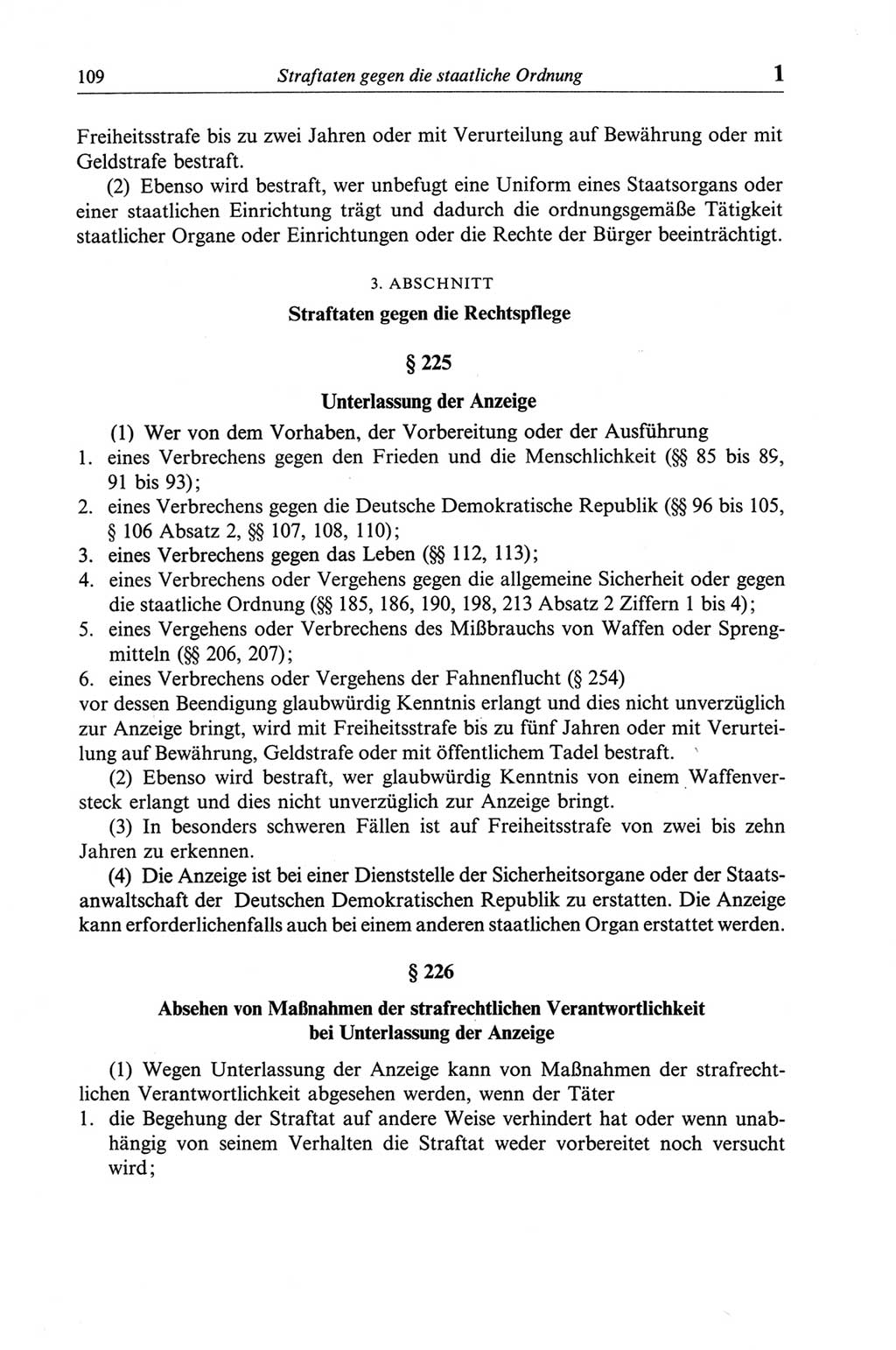 Strafgesetzbuch (StGB) der Deutschen Demokratischen Republik (DDR) und angrenzende Gesetze und Bestimmungen 1968, Seite 109 (StGB Ges. Best. DDR 1968, S. 109)