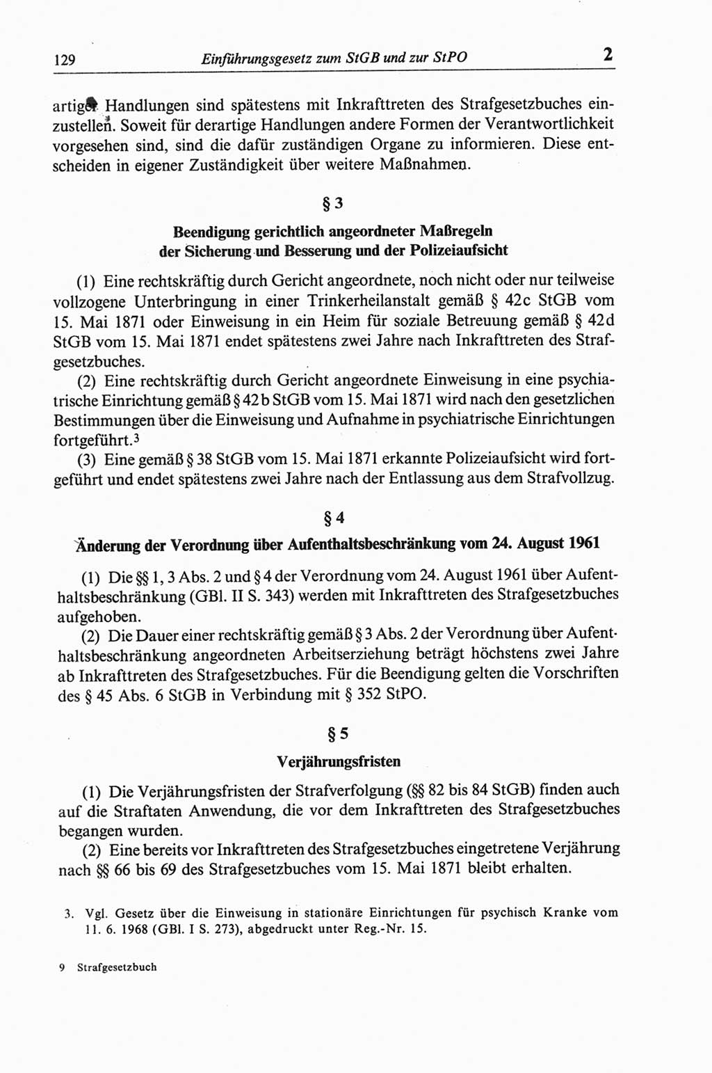 Strafgesetzbuch (StGB) der Deutschen Demokratischen Republik (DDR) und angrenzende Gesetze und Bestimmungen 1968, Seite 129 (StGB Ges. Best. DDR 1968, S. 129)