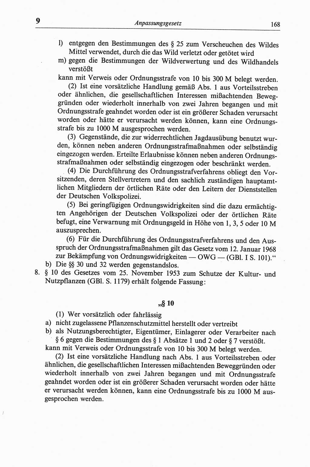 Strafgesetzbuch (StGB) der Deutschen Demokratischen Republik (DDR) und angrenzende Gesetze und Bestimmungen 1968, Seite 168 (StGB Ges. Best. DDR 1968, S. 168)