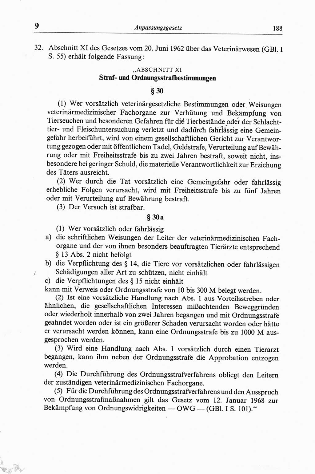 Strafgesetzbuch (StGB) der Deutschen Demokratischen Republik (DDR) und angrenzende Gesetze und Bestimmungen 1968, Seite 188 (StGB Ges. Best. DDR 1968, S. 188)