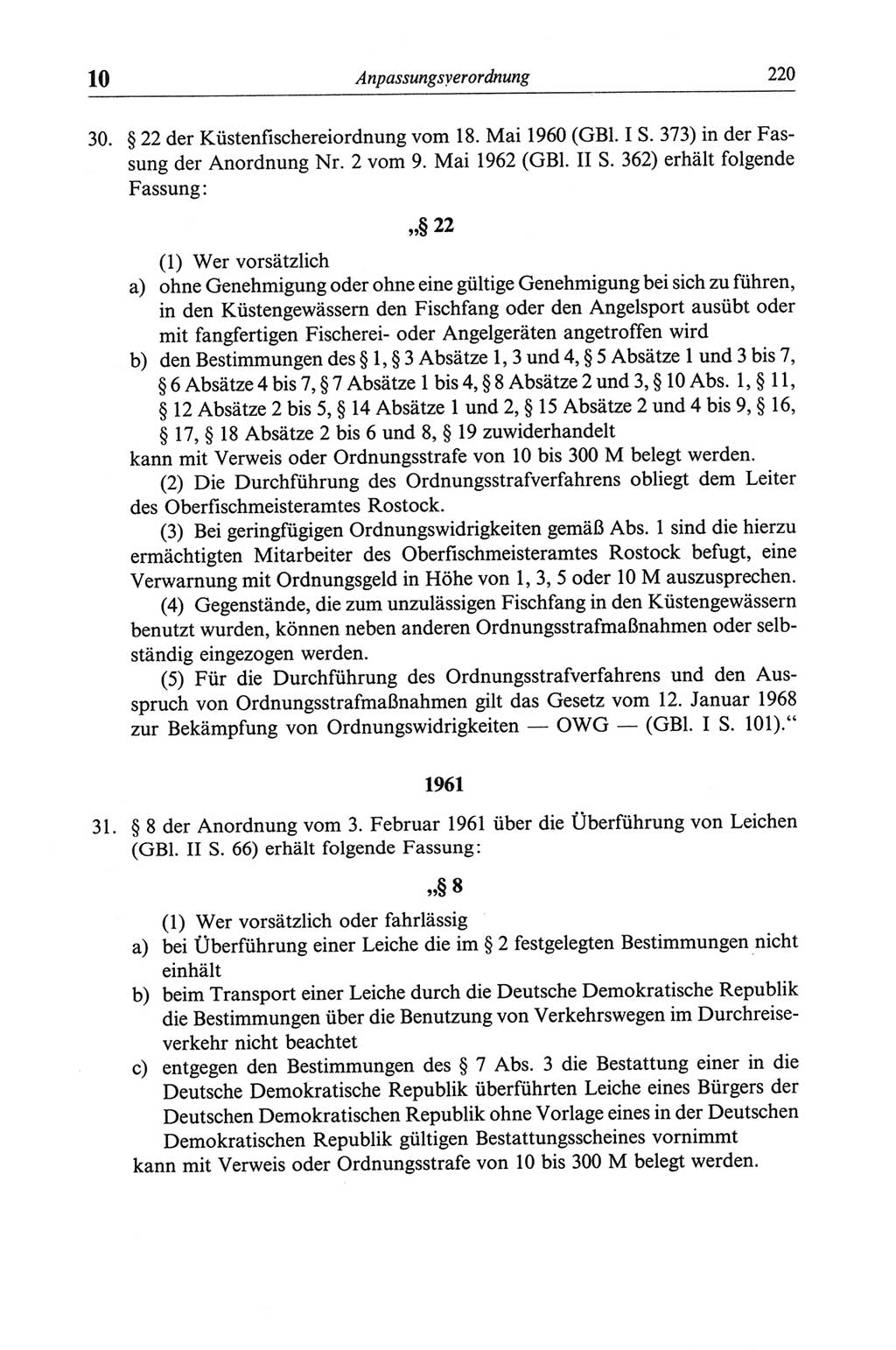 Strafgesetzbuch (StGB) der Deutschen Demokratischen Republik (DDR) und angrenzende Gesetze und Bestimmungen 1968, Seite 220 (StGB Ges. Best. DDR 1968, S. 220)