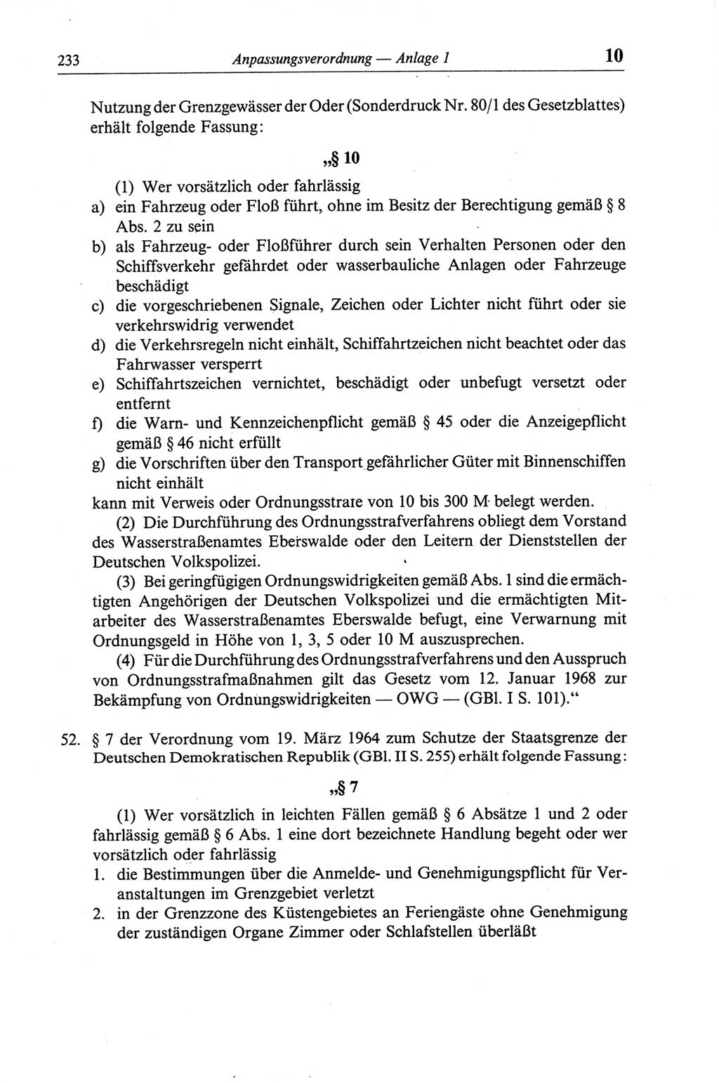 Strafgesetzbuch (StGB) der Deutschen Demokratischen Republik (DDR) und angrenzende Gesetze und Bestimmungen 1968, Seite 233 (StGB Ges. Best. DDR 1968, S. 233)