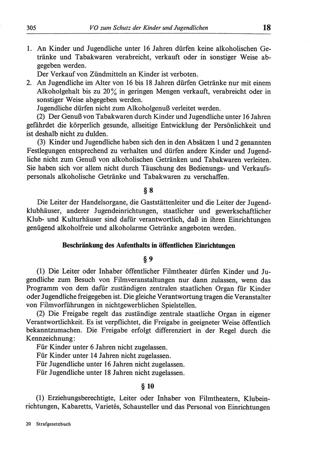 Strafgesetzbuch (StGB) der Deutschen Demokratischen Republik (DDR) und angrenzende Gesetze und Bestimmungen 1968, Seite 305 (StGB Ges. Best. DDR 1968, S. 305)