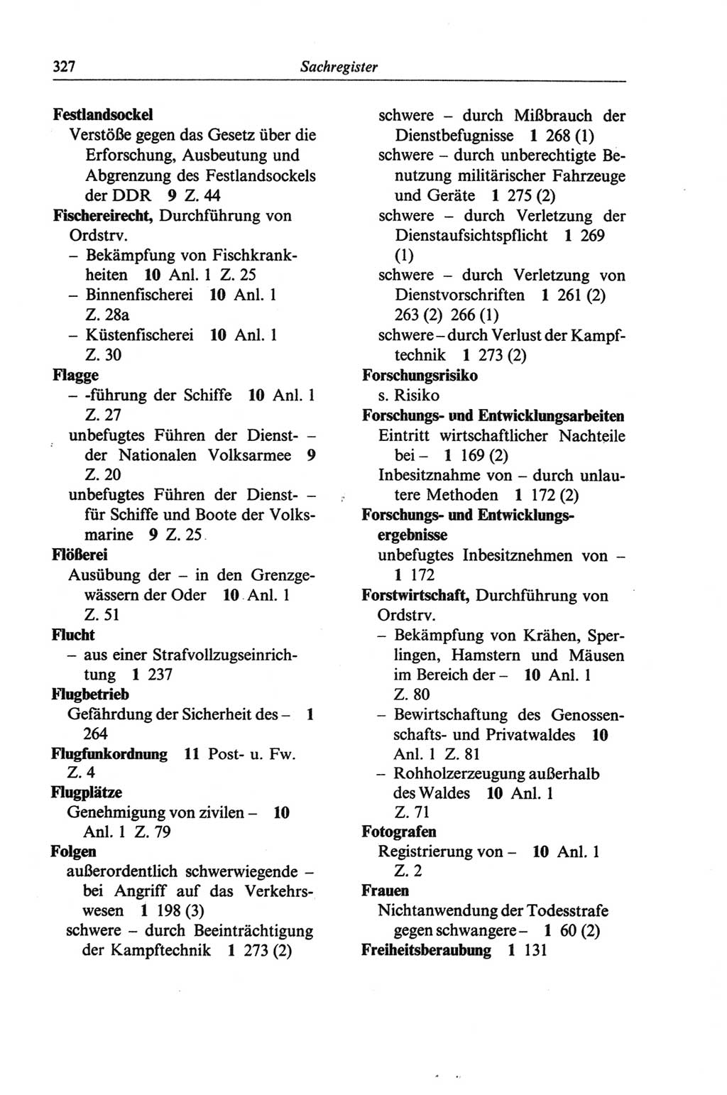 Strafgesetzbuch (StGB) der Deutschen Demokratischen Republik (DDR) und angrenzende Gesetze und Bestimmungen 1968, Seite 327 (StGB Ges. Best. DDR 1968, S. 327)