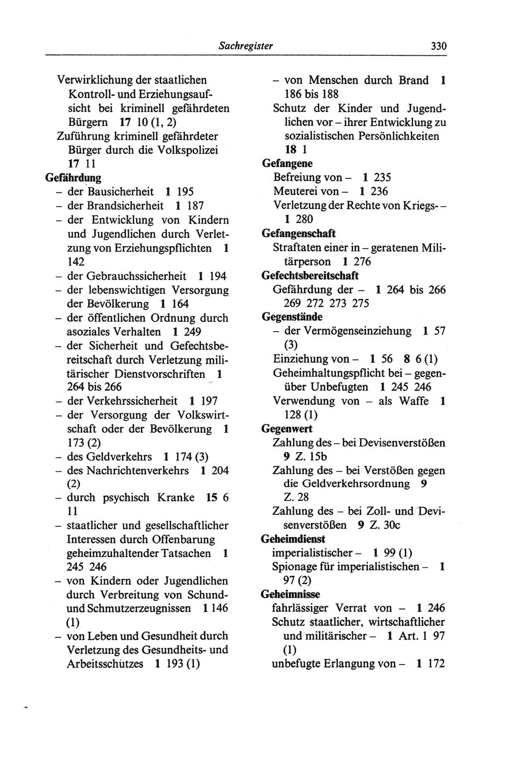 Strafgesetzbuch (StGB) der Deutschen Demokratischen Republik (DDR) und angrenzende Gesetze und Bestimmungen 1968, Seite 330 (StGB Ges. Best. DDR 1968, S. 330)