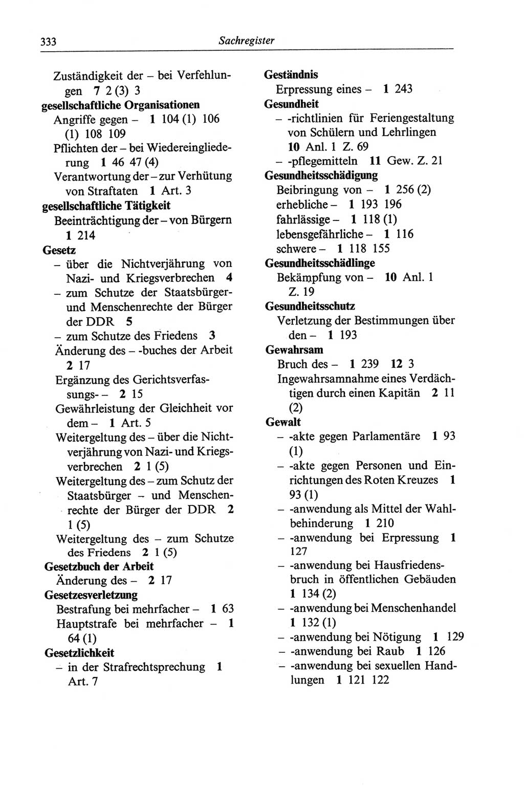 Strafgesetzbuch (StGB) der Deutschen Demokratischen Republik (DDR) und angrenzende Gesetze und Bestimmungen 1968, Seite 333 (StGB Ges. Best. DDR 1968, S. 333)