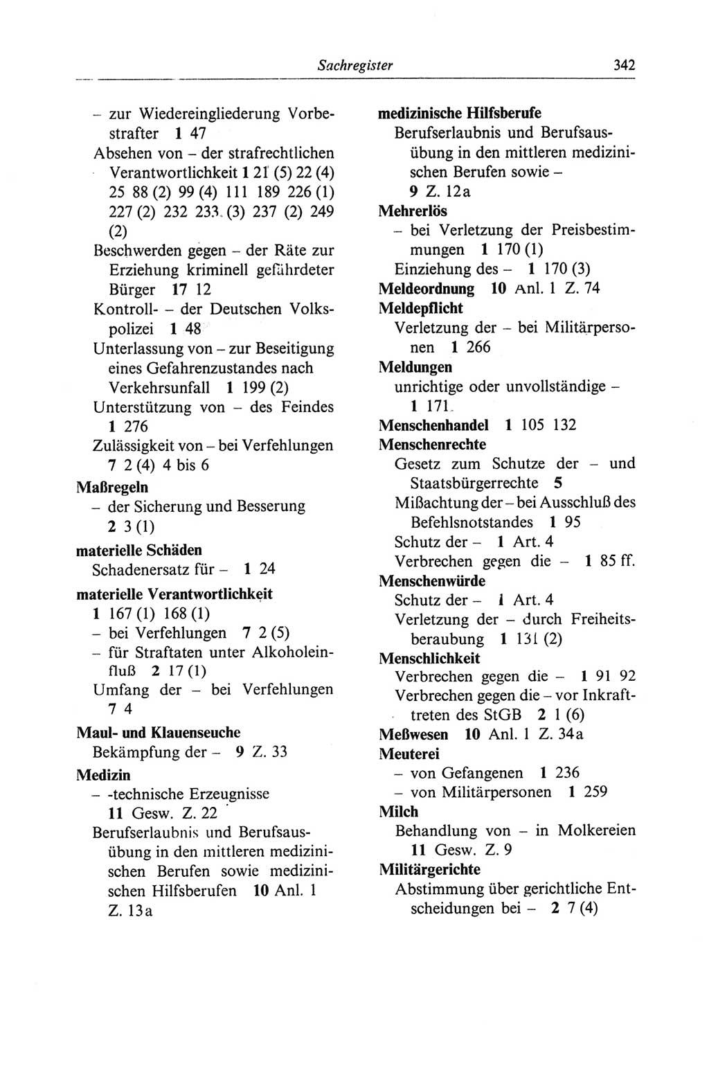 Strafgesetzbuch (StGB) der Deutschen Demokratischen Republik (DDR) und angrenzende Gesetze und Bestimmungen 1968, Seite 342 (StGB Ges. Best. DDR 1968, S. 342)