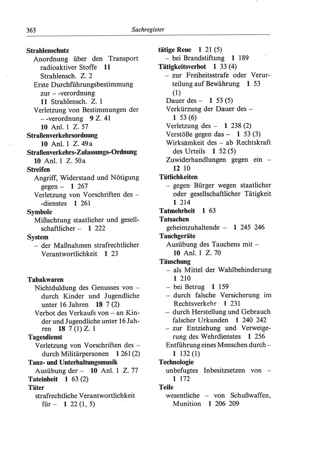 Strafgesetzbuch (StGB) der Deutschen Demokratischen Republik (DDR) und angrenzende Gesetze und Bestimmungen 1968, Seite 363 (StGB Ges. Best. DDR 1968, S. 363)