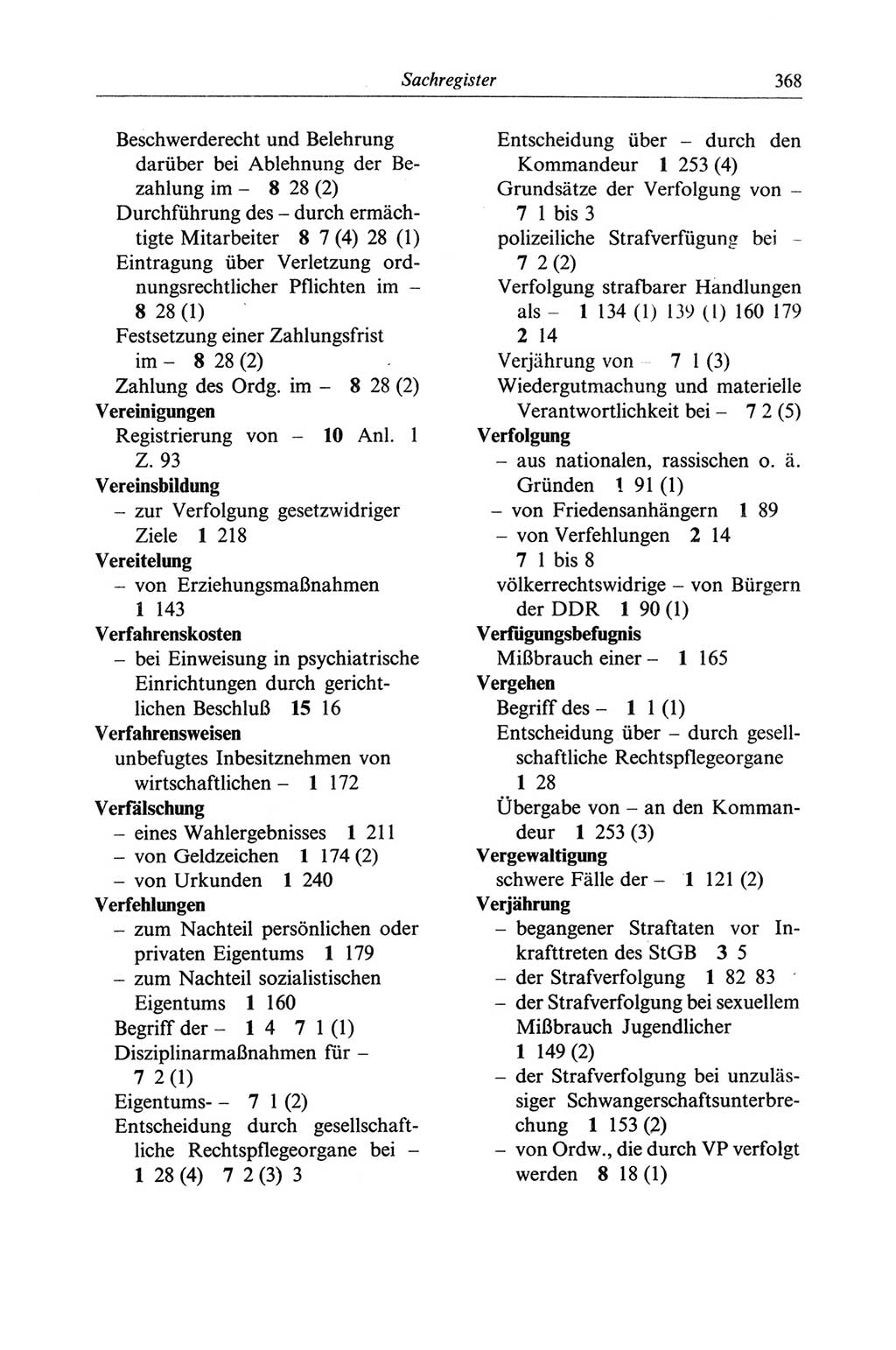 Strafgesetzbuch (StGB) der Deutschen Demokratischen Republik (DDR) und angrenzende Gesetze und Bestimmungen 1968, Seite 368 (StGB Ges. Best. DDR 1968, S. 368)
