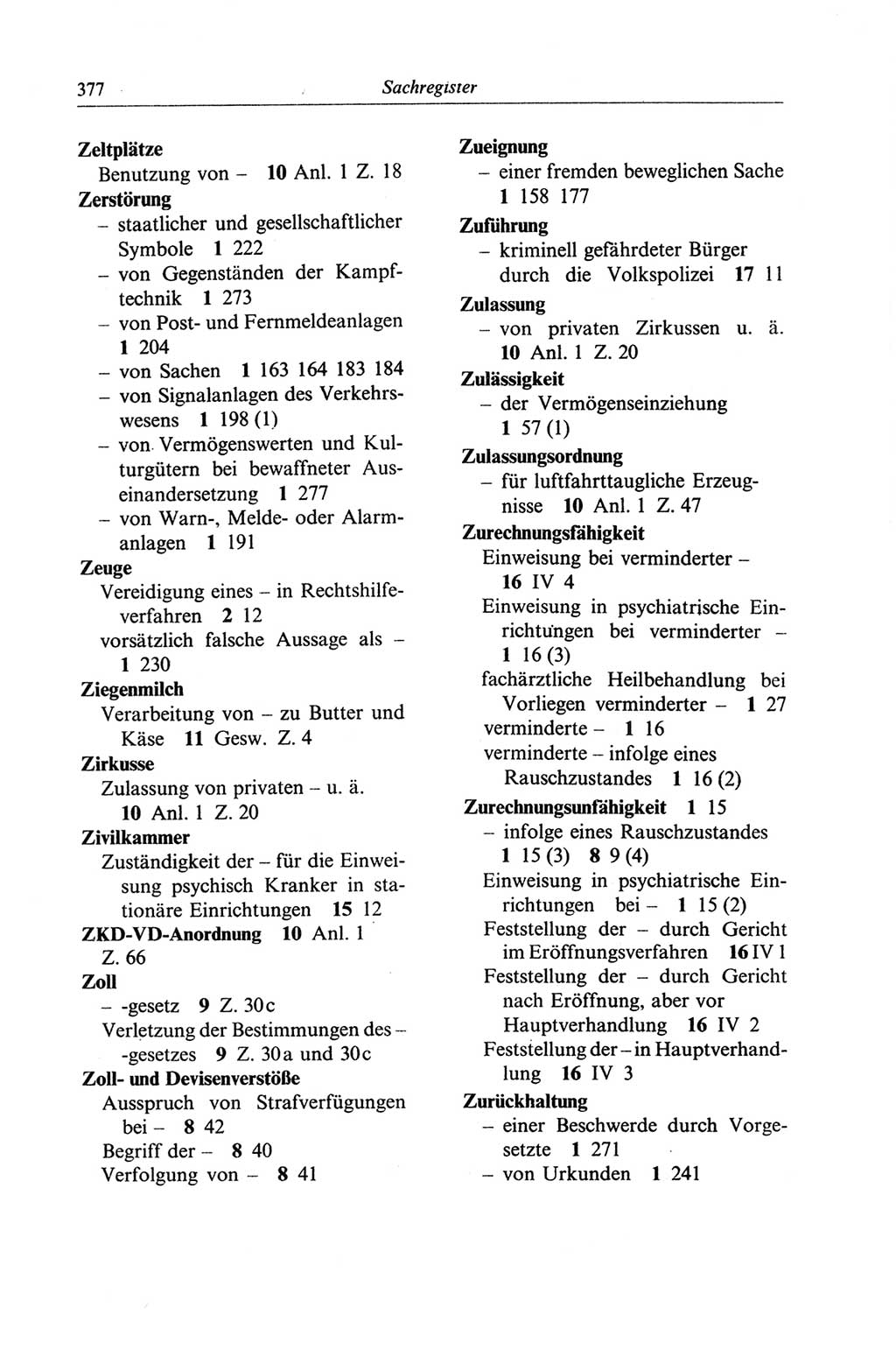 Strafgesetzbuch (StGB) der Deutschen Demokratischen Republik (DDR) und angrenzende Gesetze und Bestimmungen 1968, Seite 377 (StGB Ges. Best. DDR 1968, S. 377)