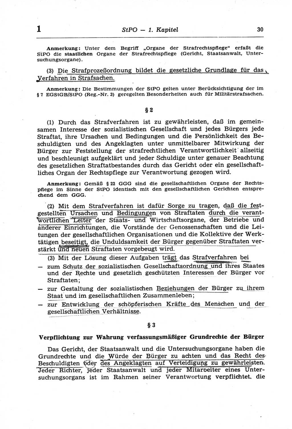 Strafprozeßordnung (StPO) der Deutschen Demokratischen Republik (DDR) und angrenzende Gesetze und Bestimmungen 1968, Seite 30 (StPO Ges. Bstgn. DDR 1968, S. 30)