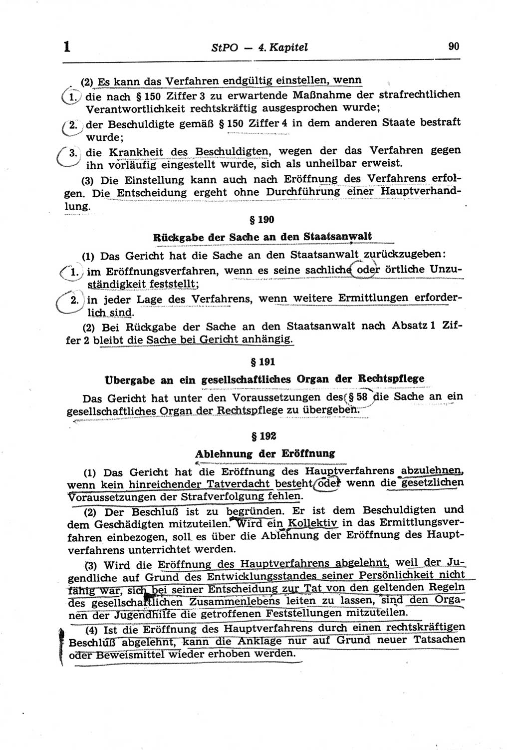 Strafprozeßordnung (StPO) der Deutschen Demokratischen Republik (DDR) und angrenzende Gesetze und Bestimmungen 1968, Seite 90 (StPO Ges. Bstgn. DDR 1968, S. 90)