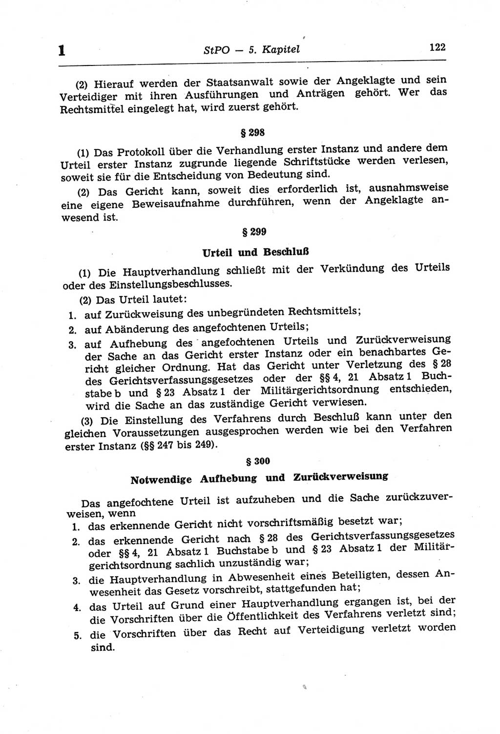 Strafprozeßordnung (StPO) der Deutschen Demokratischen Republik (DDR) und angrenzende Gesetze und Bestimmungen 1968, Seite 122 (StPO Ges. Bstgn. DDR 1968, S. 122)