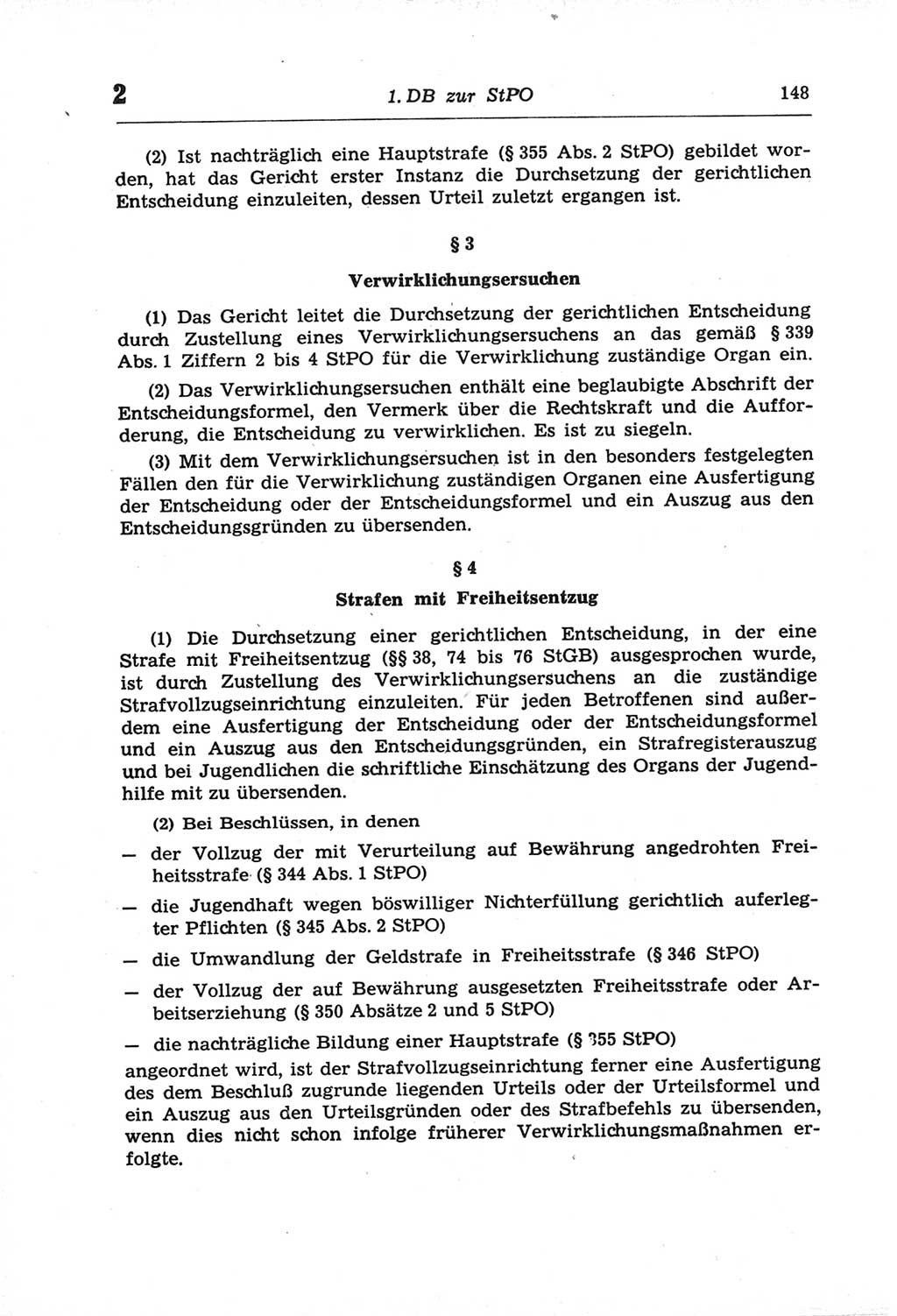 Strafprozeßordnung (StPO) der Deutschen Demokratischen Republik (DDR) und angrenzende Gesetze und Bestimmungen 1968, Seite 148 (StPO Ges. Bstgn. DDR 1968, S. 148)