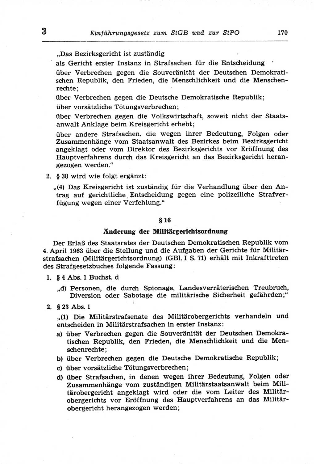 Strafprozeßordnung (StPO) der Deutschen Demokratischen Republik (DDR) und angrenzende Gesetze und Bestimmungen 1968, Seite 170 (StPO Ges. Bstgn. DDR 1968, S. 170)