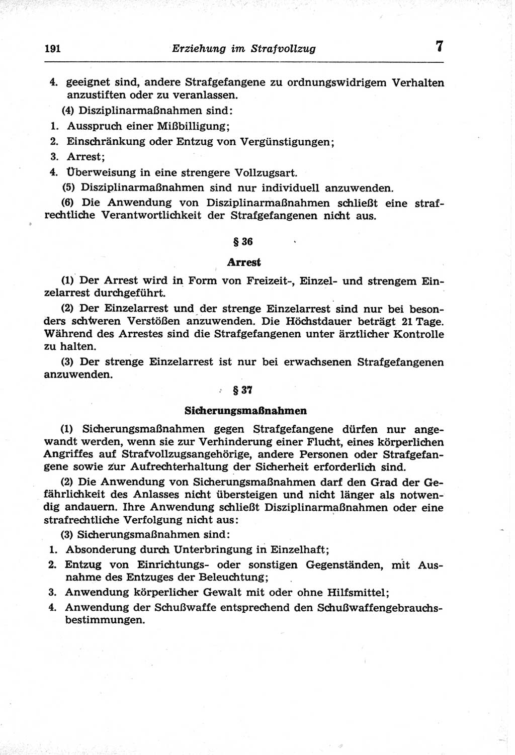 Strafprozeßordnung (StPO) der Deutschen Demokratischen Republik (DDR) und angrenzende Gesetze und Bestimmungen 1968, Seite 191 (StPO Ges. Bstgn. DDR 1968, S. 191)