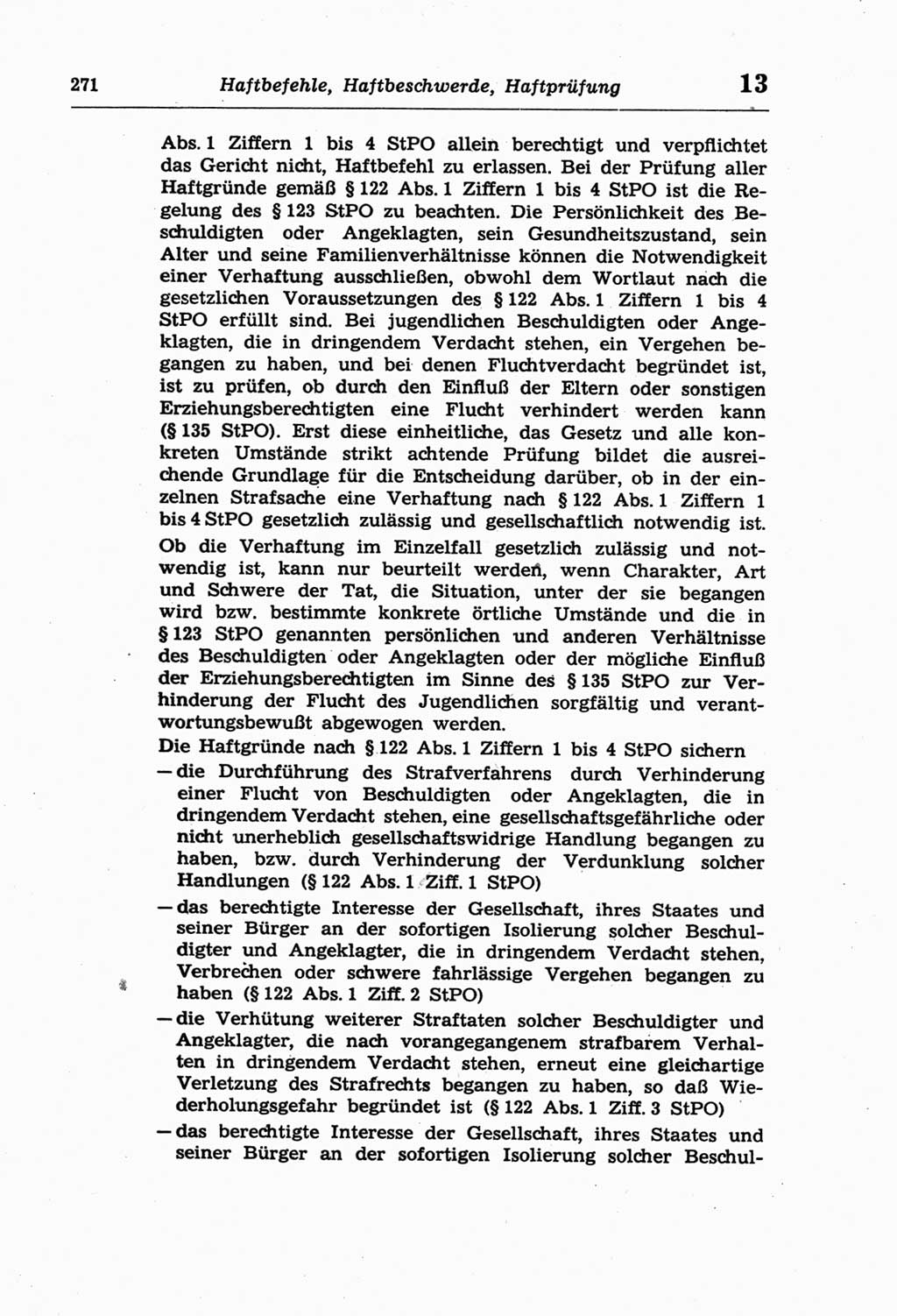 Strafprozeßordnung (StPO) der Deutschen Demokratischen Republik (DDR) und angrenzende Gesetze und Bestimmungen 1968, Seite 271 (StPO Ges. Bstgn. DDR 1968, S. 271)