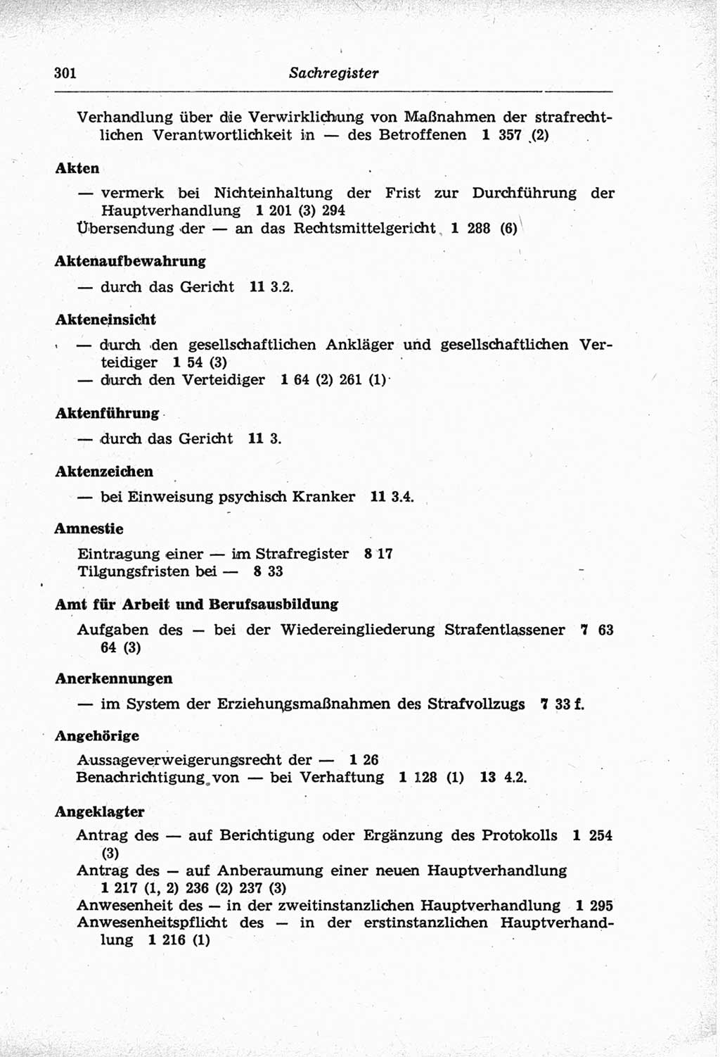 Strafprozeßordnung (StPO) der Deutschen Demokratischen Republik (DDR) und angrenzende Gesetze und Bestimmungen 1968, Seite 301 (StPO Ges. Bstgn. DDR 1968, S. 301)