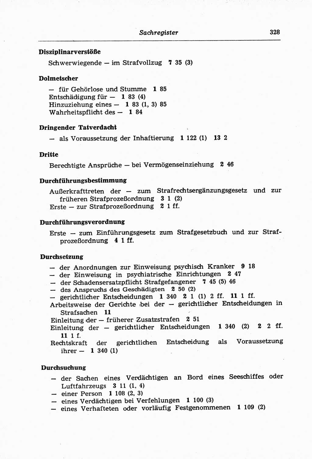 Strafprozeßordnung (StPO) der Deutschen Demokratischen Republik (DDR) und angrenzende Gesetze und Bestimmungen 1968, Seite 328 (StPO Ges. Bstgn. DDR 1968, S. 328)