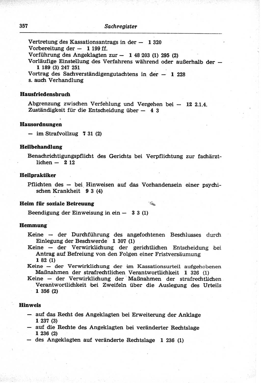 Strafprozeßordnung (StPO) der Deutschen Demokratischen Republik (DDR) und angrenzende Gesetze und Bestimmungen 1968, Seite 357 (StPO Ges. Bstgn. DDR 1968, S. 357)