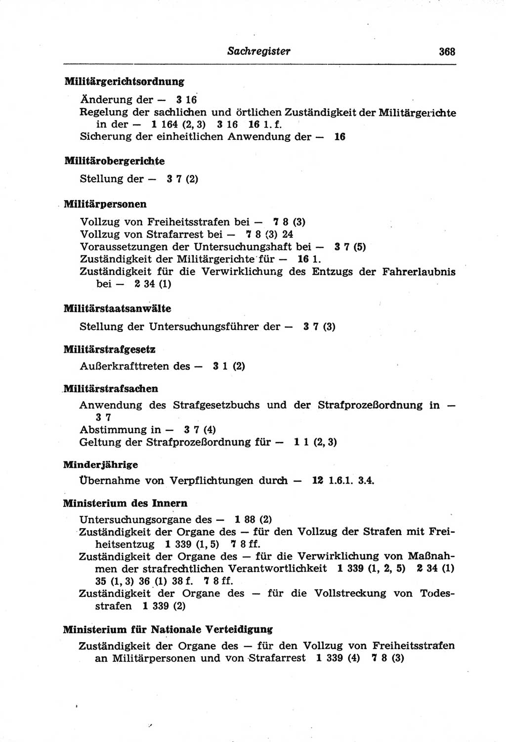 Strafprozeßordnung (StPO) der Deutschen Demokratischen Republik (DDR) und angrenzende Gesetze und Bestimmungen 1968, Seite 368 (StPO Ges. Bstgn. DDR 1968, S. 368)